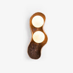 Natura Dual Orb Wooden Wall Sconce