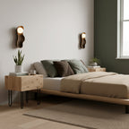 Natura Dual Orb Wooden Wall Sconce