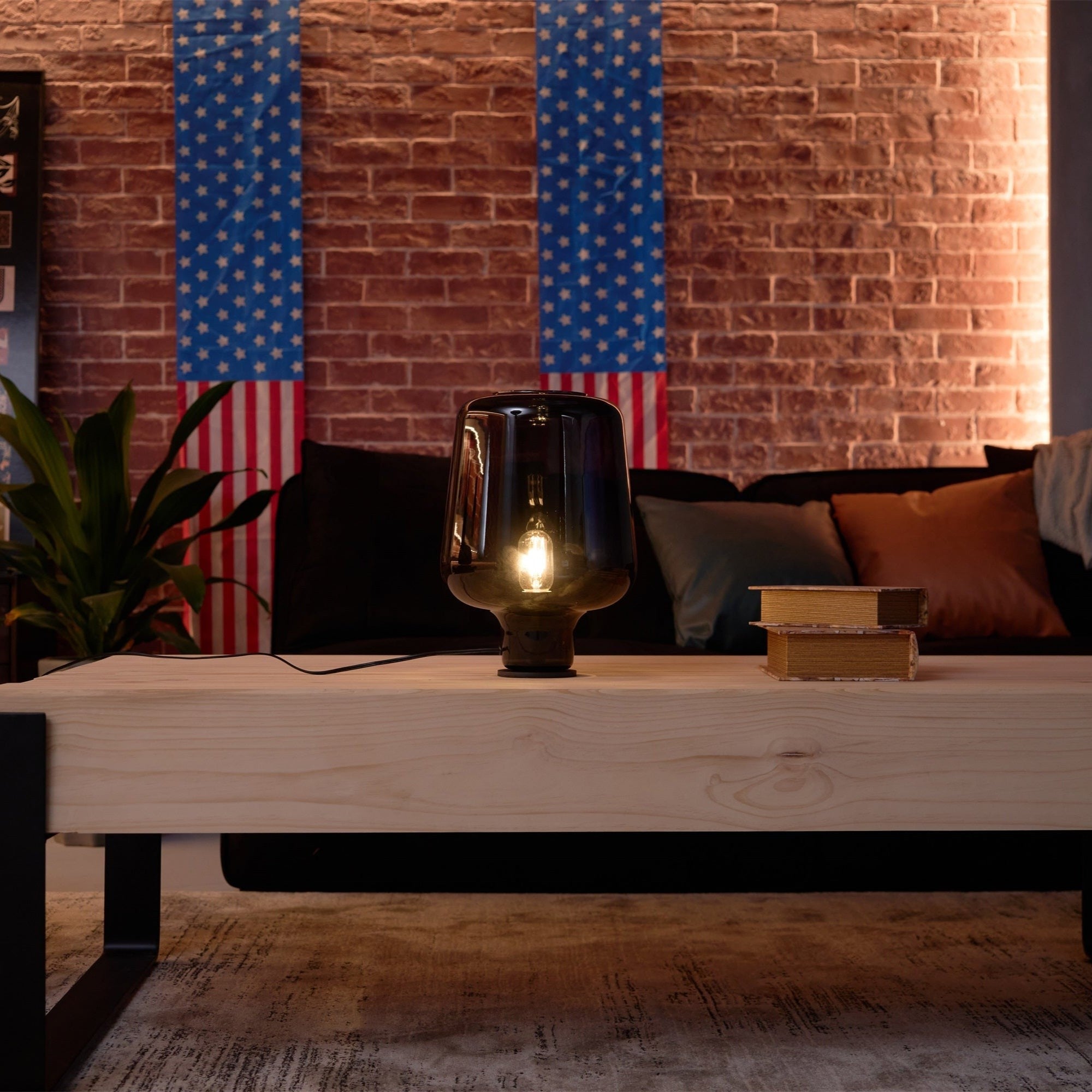 Noctra Glass Lantern Table Lamp