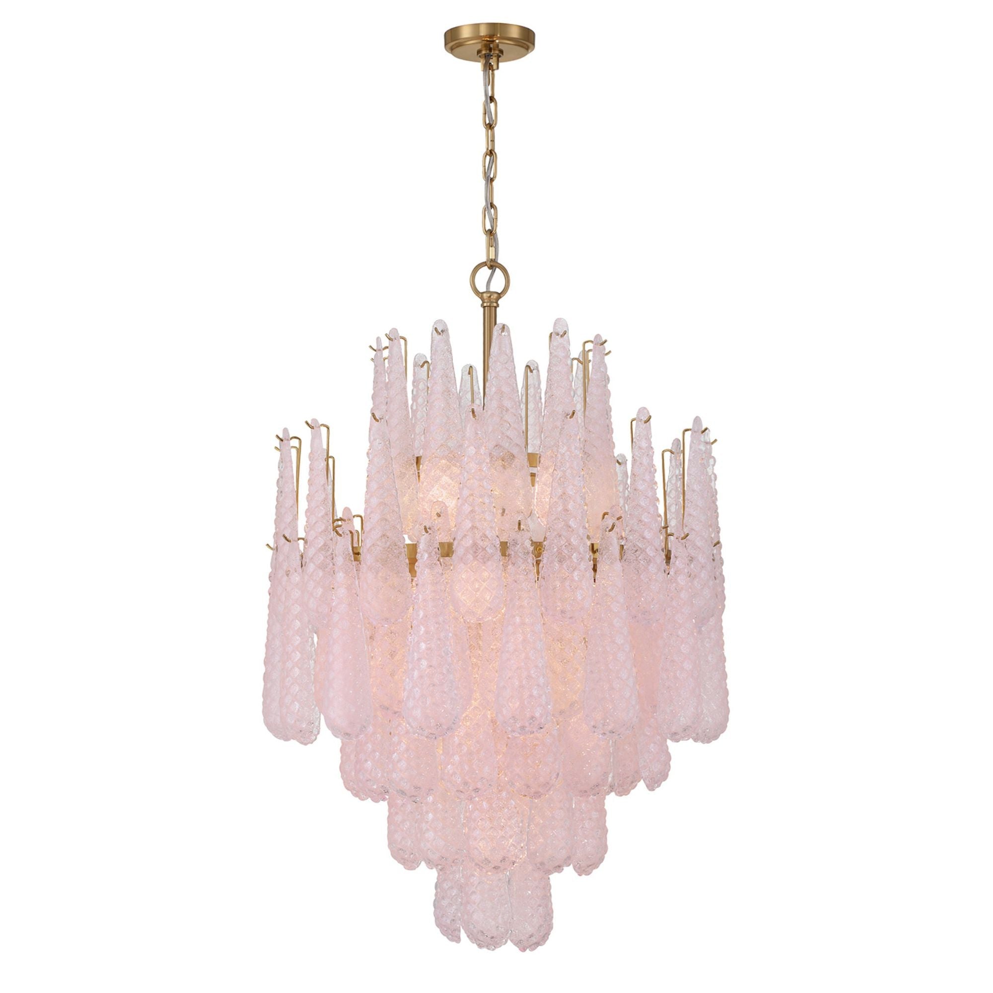 Ollie 26.25'' Aged Brass Chandelier Pink 26.25"W x 36.75"H x 26.25"D