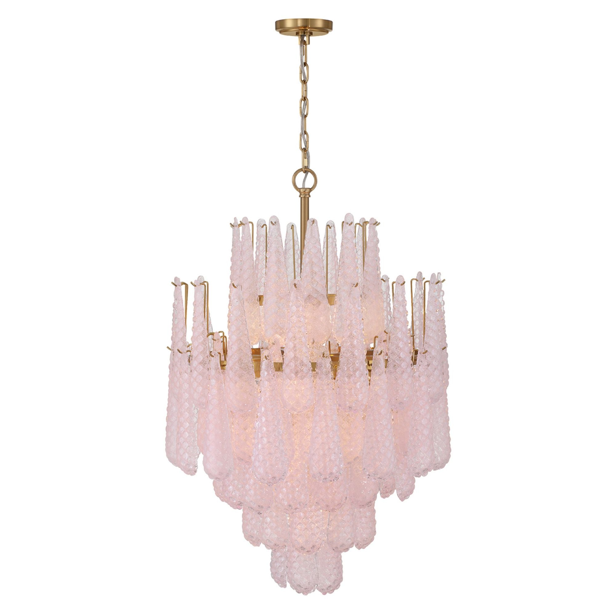 Ollie 26.25'' Aged Brass Chandelier Pink 26.25"W x 36.75"H x 26.25"D