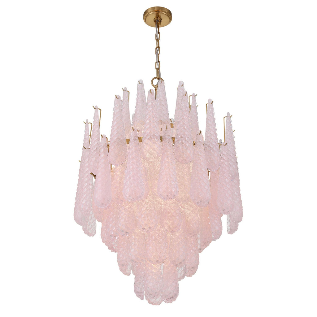 Ollie 26.25'' Aged Brass Chandelier Pink 26.25"W x 36.75"H x 26.25"D