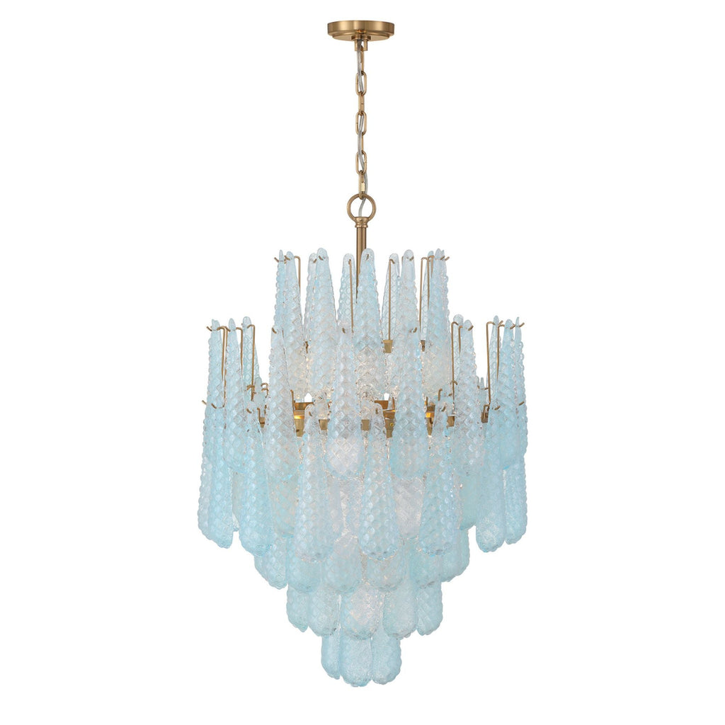 Ollie 26.25'' Aged Brass Chandelier Blue 26.25"W x 36.75"H x 26.25"D