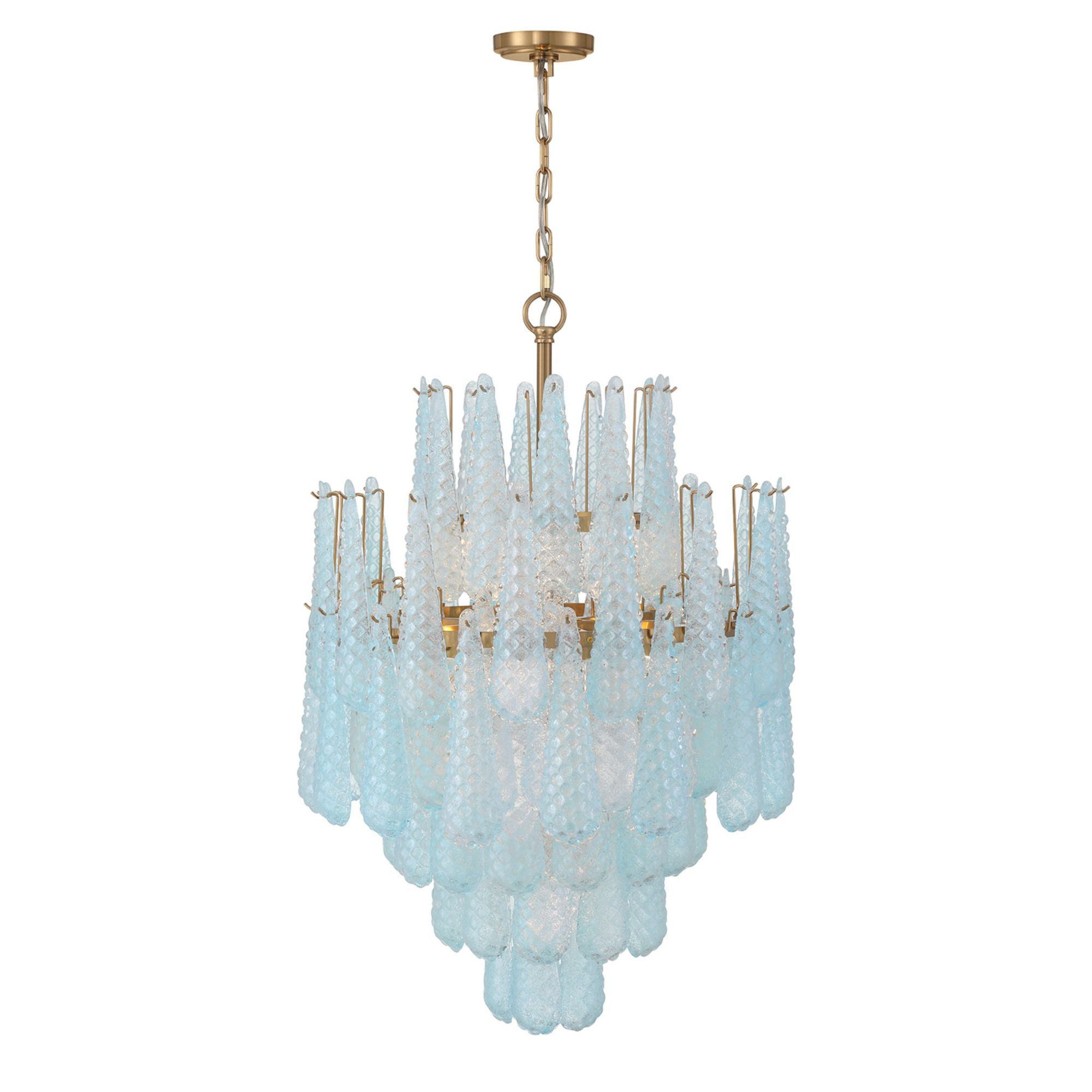 Ollie 26.25'' Aged Brass Chandelier Blue 26.25"W x 36.75"H x 26.25"D