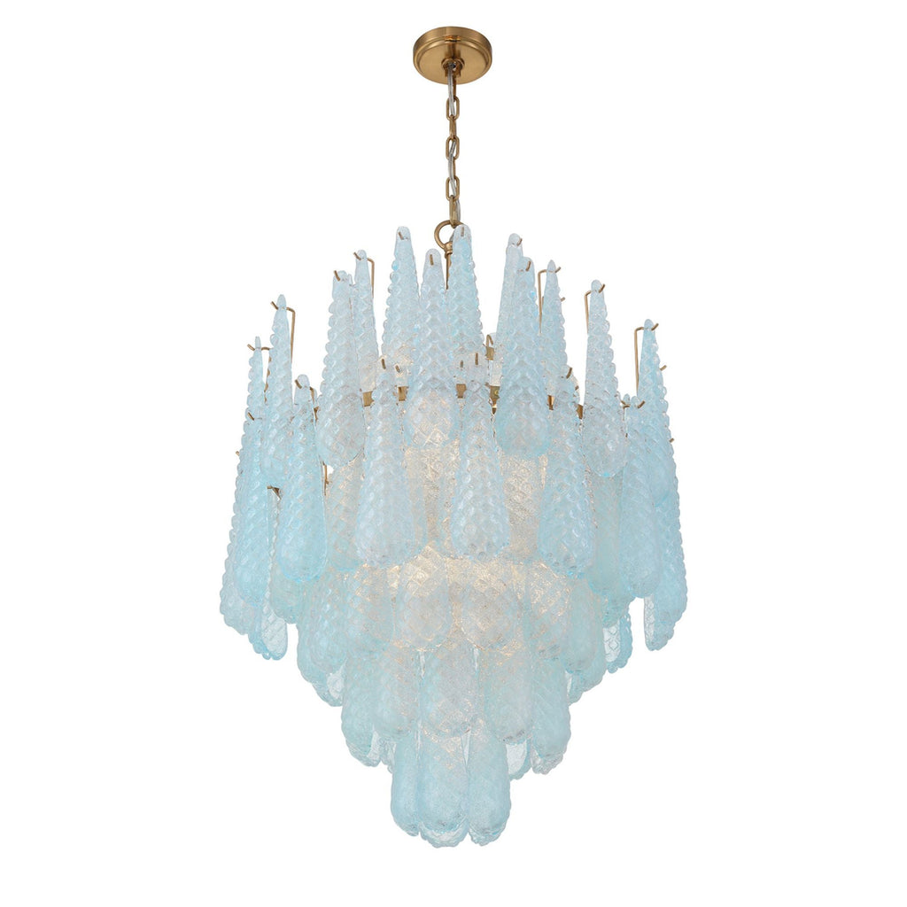 Ollie 26.25'' Aged Brass Chandelier Blue 26.25"W x 36.75"H x 26.25"D