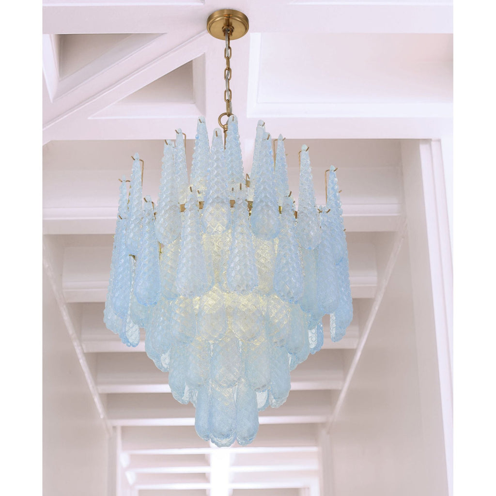 Ollie 26.25'' Aged Brass Chandelier Blue 26.25"W x 36.75"H x 26.25"D