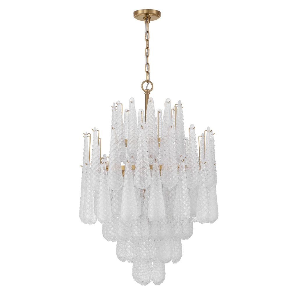 Ollie 26.25'' Aged Brass Chandelier Clear 26.25"W x 36.75"H x 26.25"D