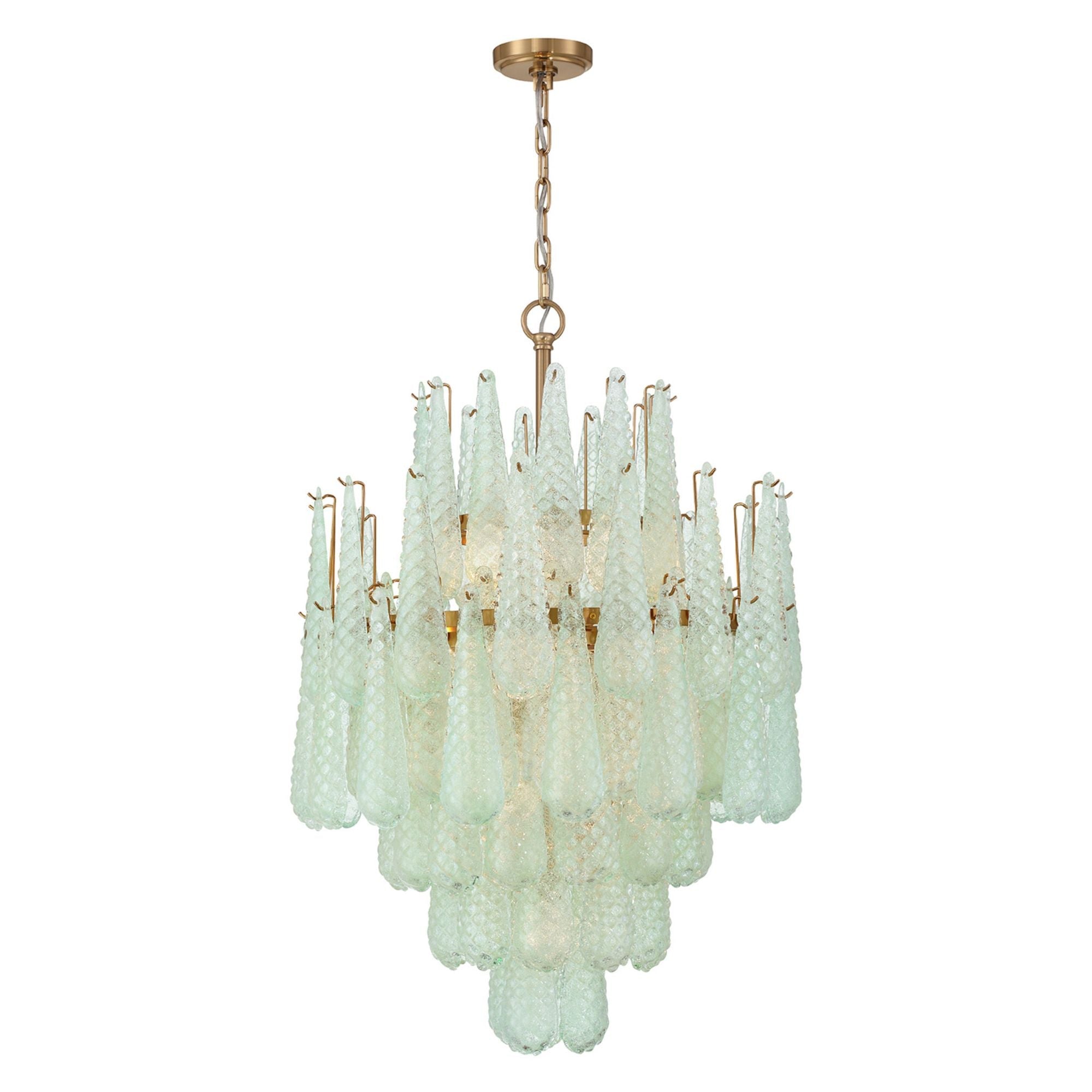 Ollie 26.25'' Aged Brass Chandelier Green 26.25"W x 36.75"H x 26.25"D