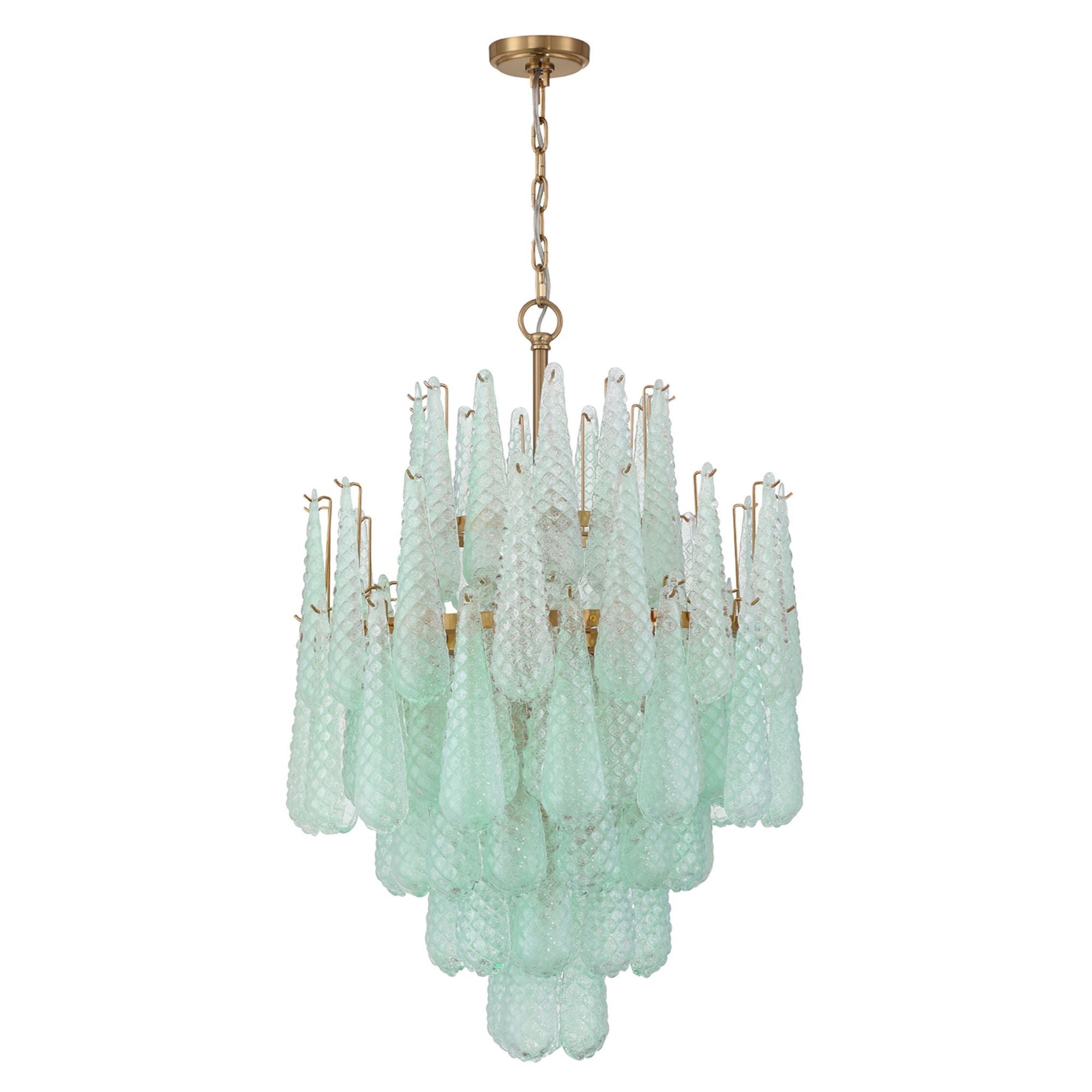 Ollie 26.25'' Aged Brass Chandelier Green 26.25"W x 36.75"H x 26.25"D