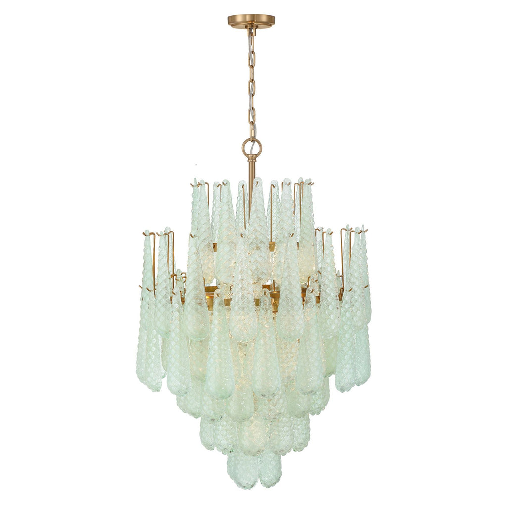 Ollie 26.25'' Aged Brass Chandelier Green 26.25"W x 36.75"H x 26.25"D