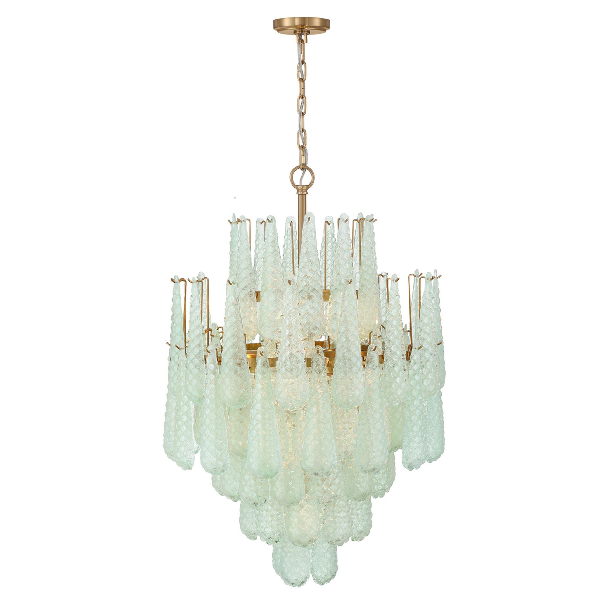 Ollie 26.25'' Aged Brass Chandelier Green 26.25"W x 36.75"H x 26.25"D