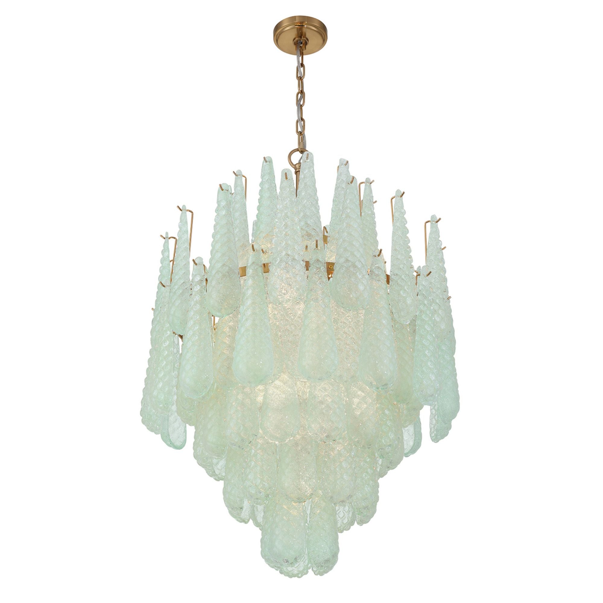 Ollie 26.25'' Aged Brass Chandelier Green 26.25"W x 36.75"H x 26.25"D