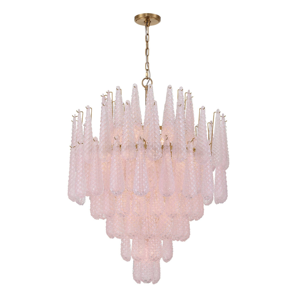 Ollie 33.25'' Aged Brass Chandelier Pink 33.25"W x 40.75"H x 33.25"D