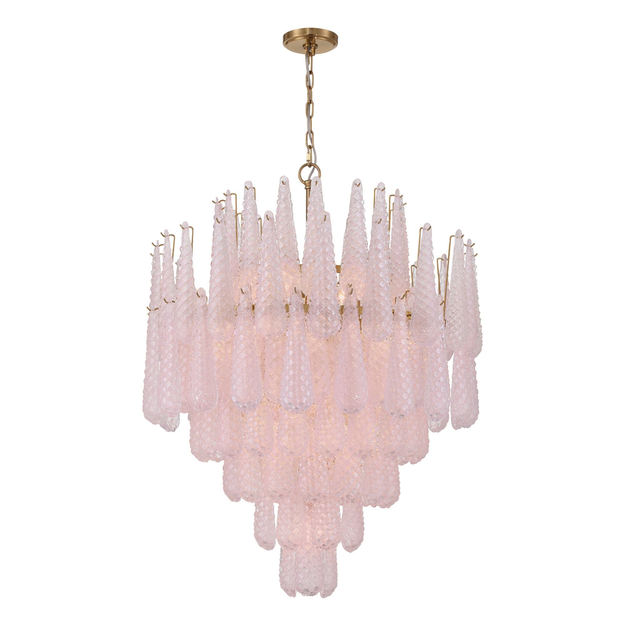 Ollie 33.25'' Aged Brass Chandelier Pink 33.25"W x 40.75"H x 33.25"D