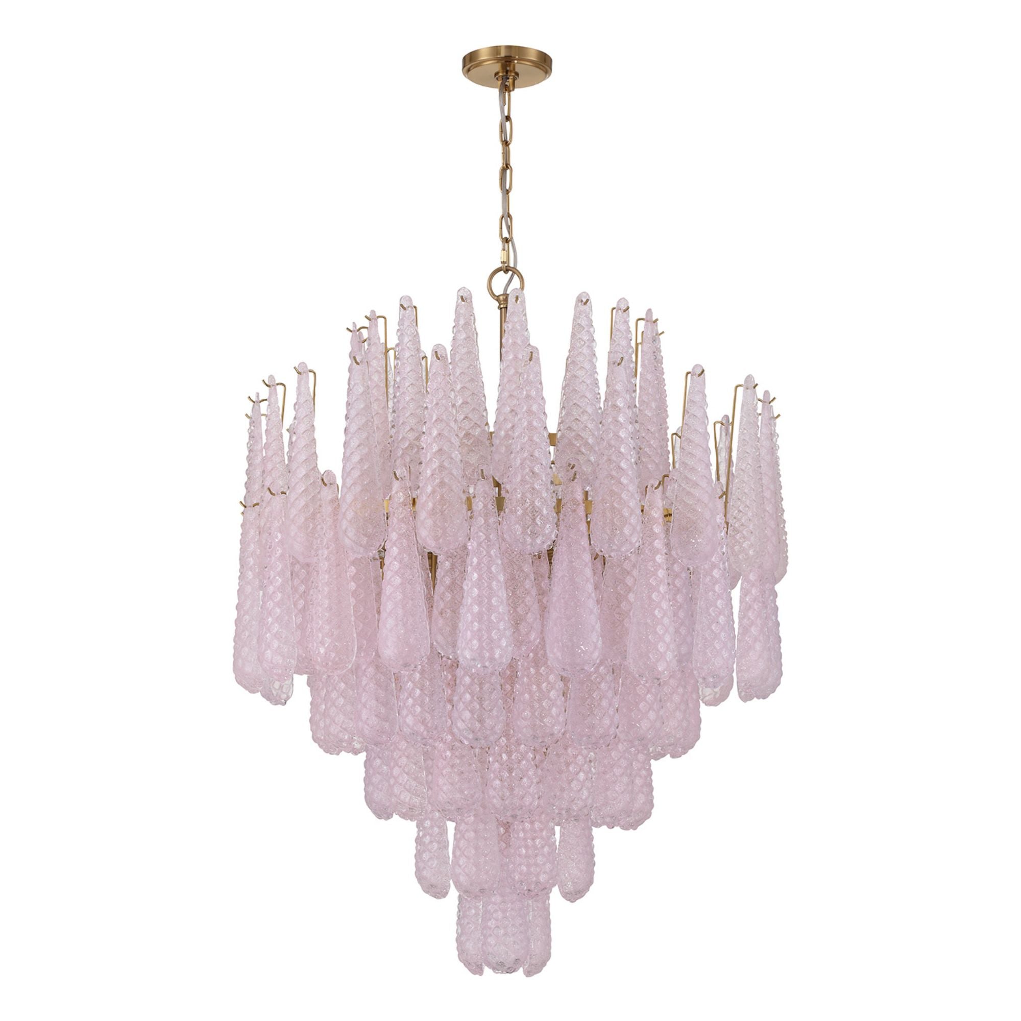Ollie 33.25'' Aged Brass Chandelier Pink 33.25"W x 40.75"H x 33.25"D