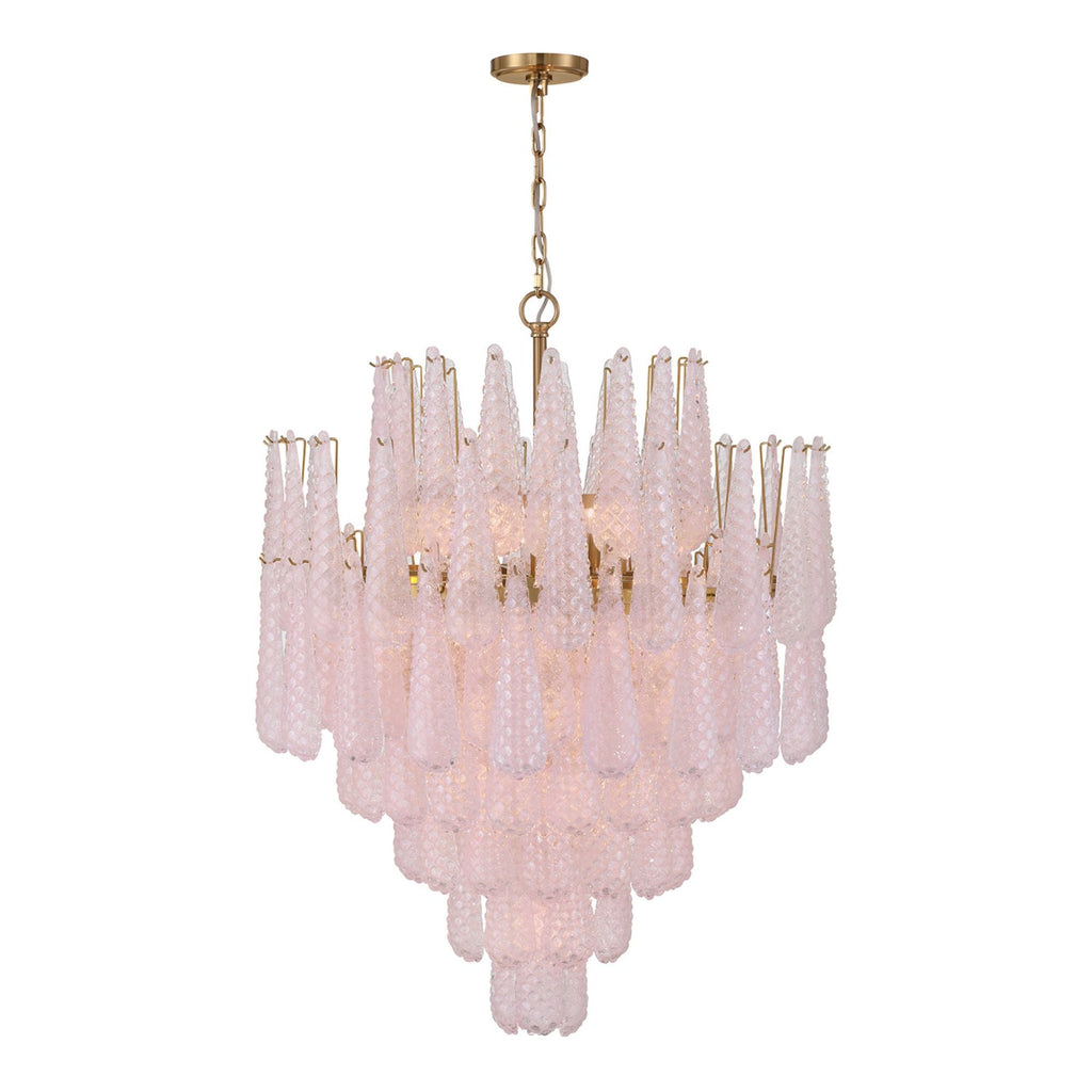 Ollie 33.25'' Aged Brass Chandelier Pink 33.25"W x 40.75"H x 33.25"D