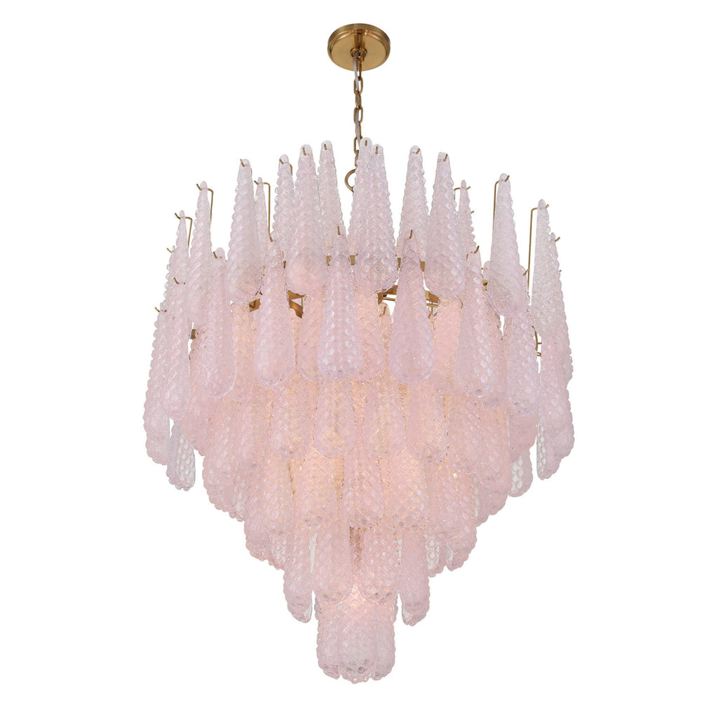 Ollie 33.25'' Aged Brass Chandelier Pink 33.25"W x 40.75"H x 33.25"D