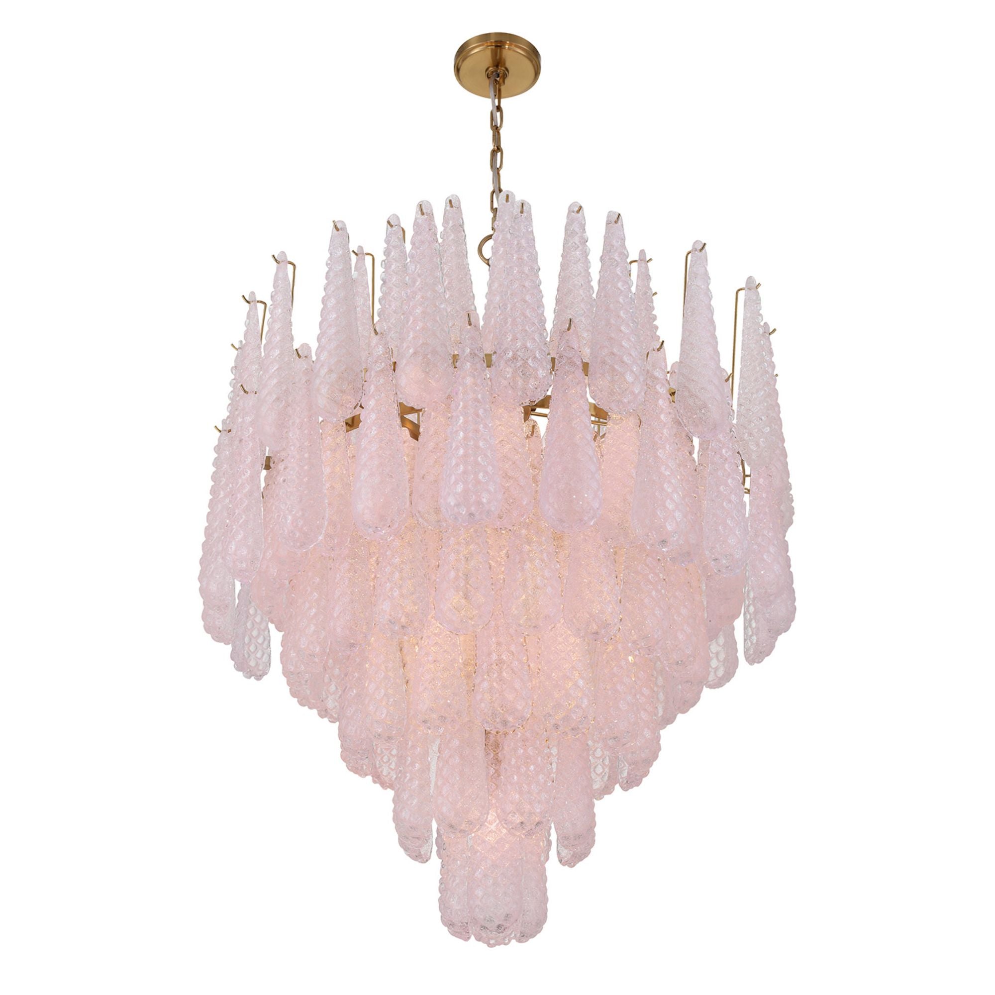 Ollie 33.25'' Aged Brass Chandelier Pink 33.25"W x 40.75"H x 33.25"D