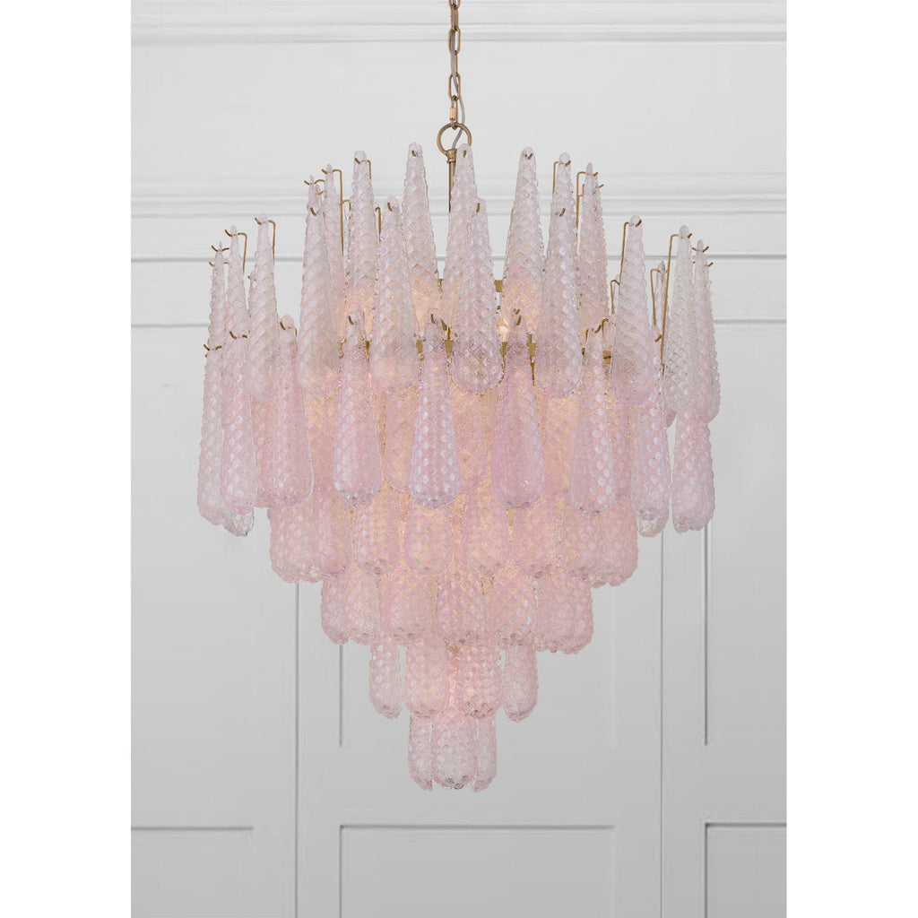 Ollie 33.25'' Aged Brass Chandelier Pink 33.25"W x 40.75"H x 33.25"D