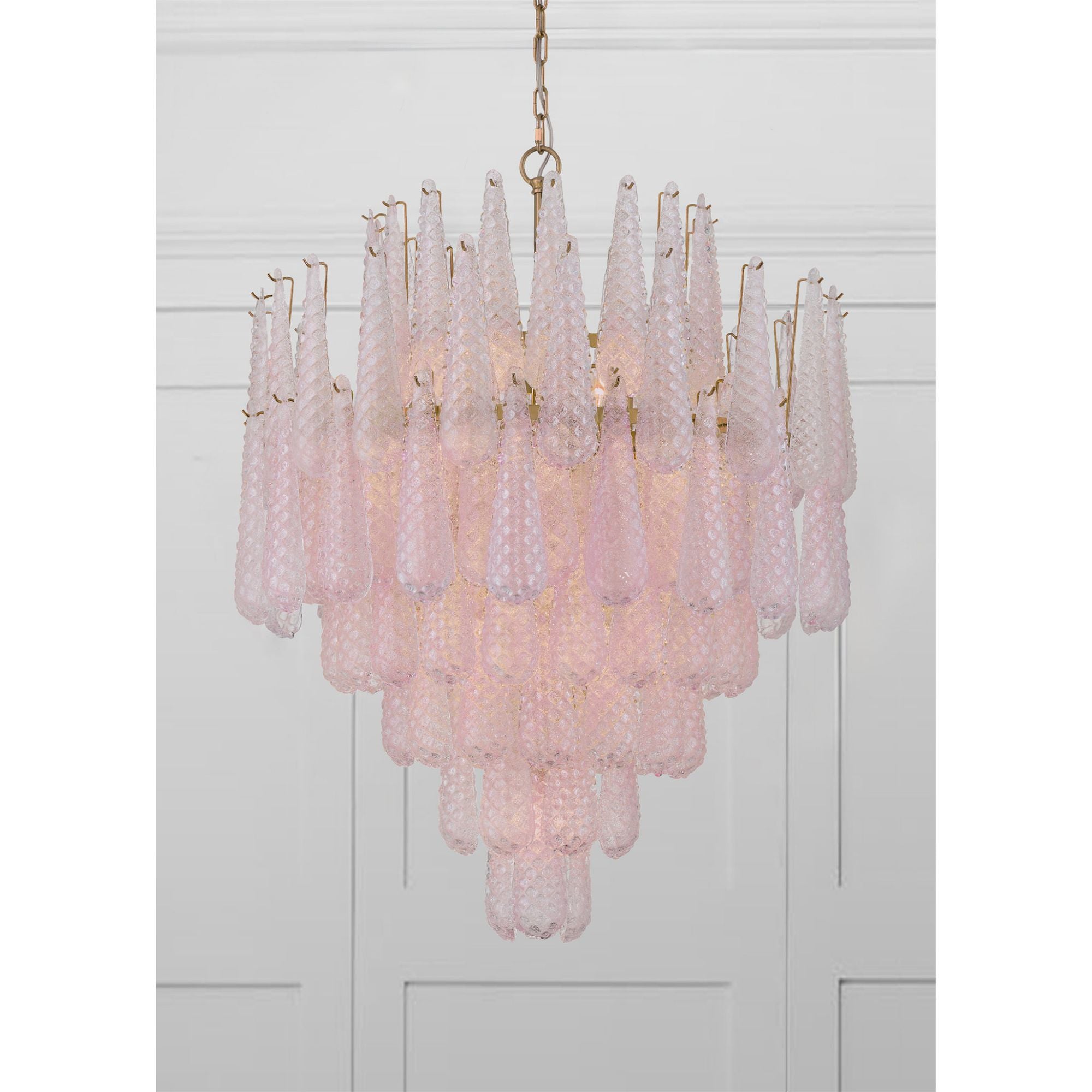 Ollie 33.25'' Aged Brass Chandelier Pink 33.25"W x 40.75"H x 33.25"D