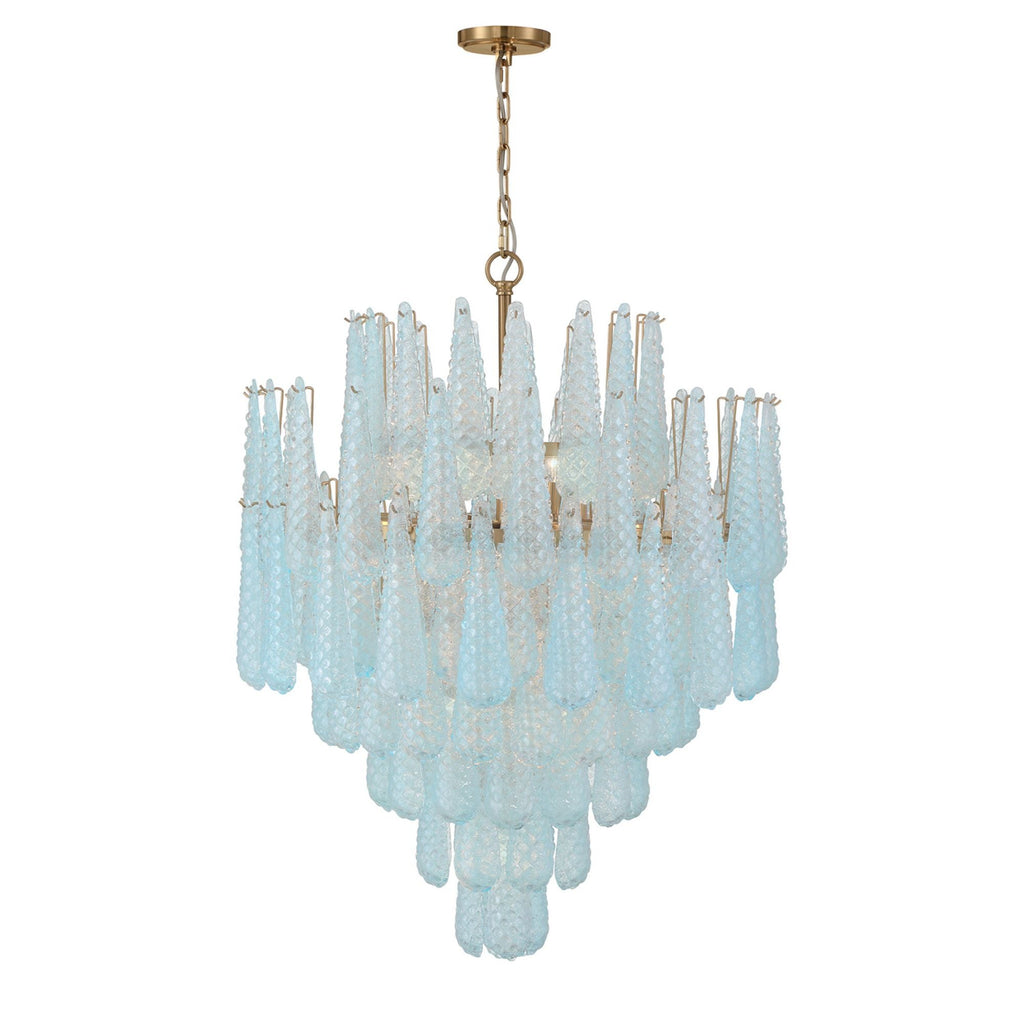 Ollie 33.25'' Aged Brass Chandelier Blue 33.25"W x 40.75"H x 33.25"D