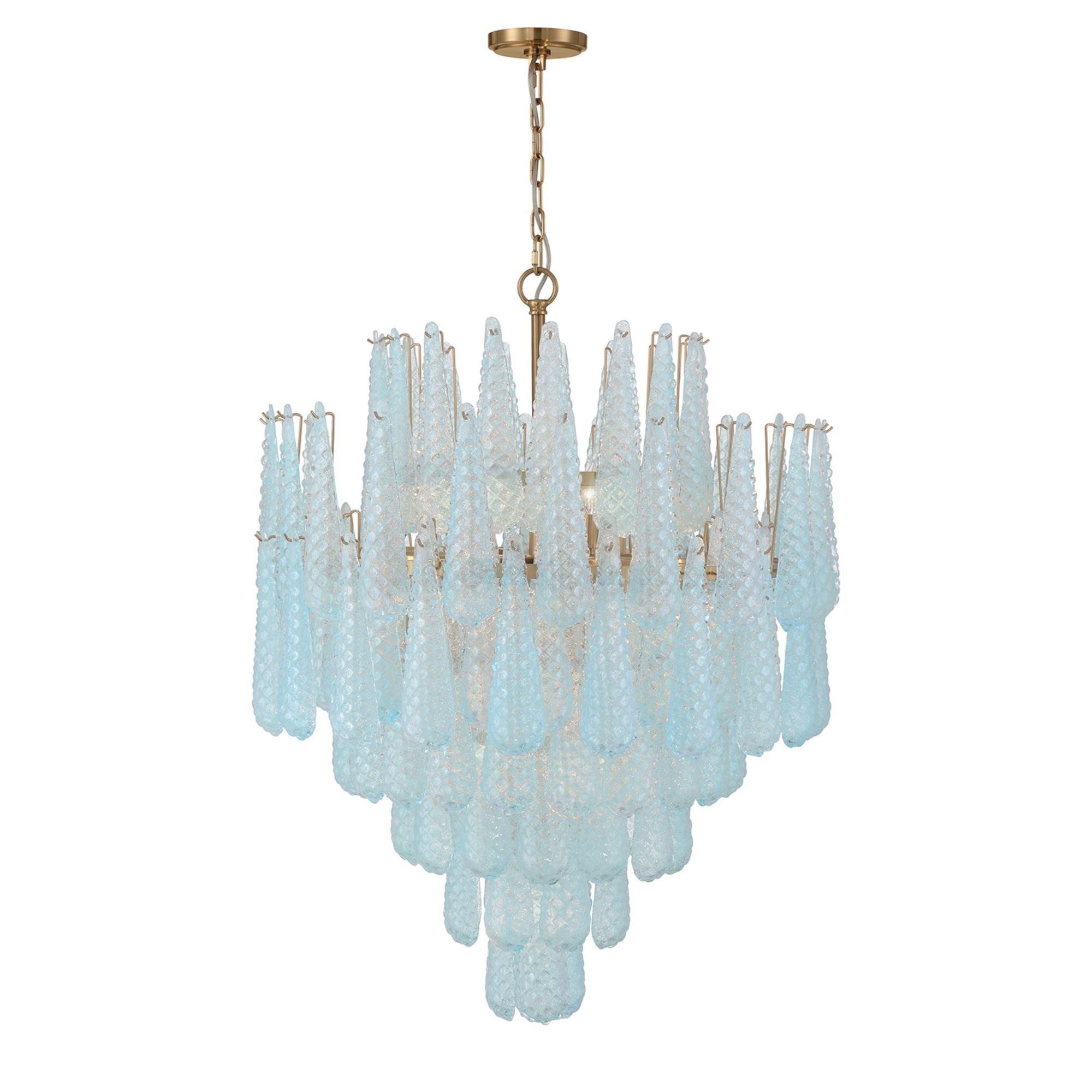 Ollie 33.25'' Aged Brass Chandelier Blue 33.25"W x 40.75"H x 33.25"D