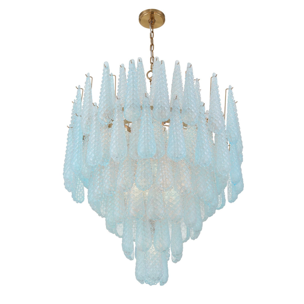 Ollie 33.25'' Aged Brass Chandelier Blue 33.25"W x 40.75"H x 33.25"D