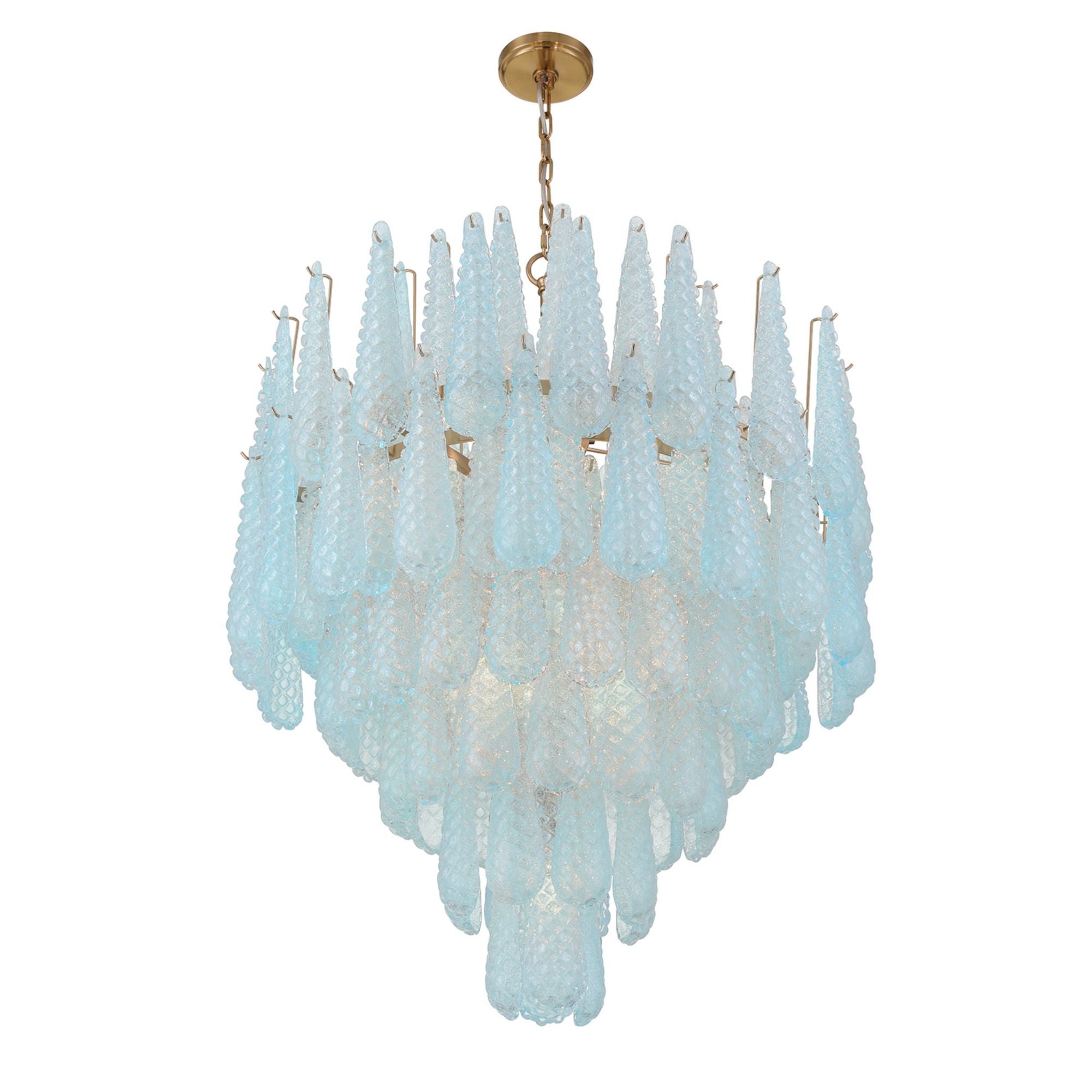 Ollie 33.25'' Aged Brass Chandelier Blue 33.25"W x 40.75"H x 33.25"D