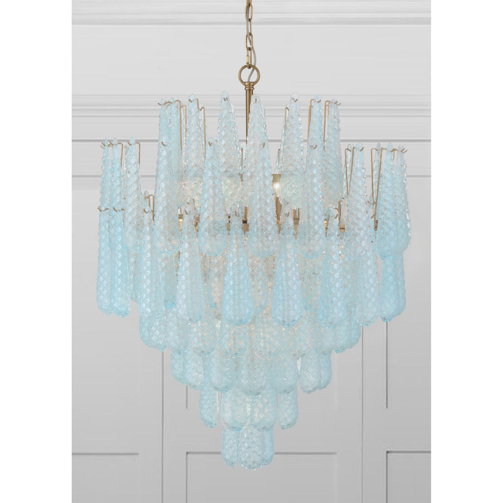 Ollie 33.25'' Aged Brass Chandelier Blue 33.25"W x 40.75"H x 33.25"D