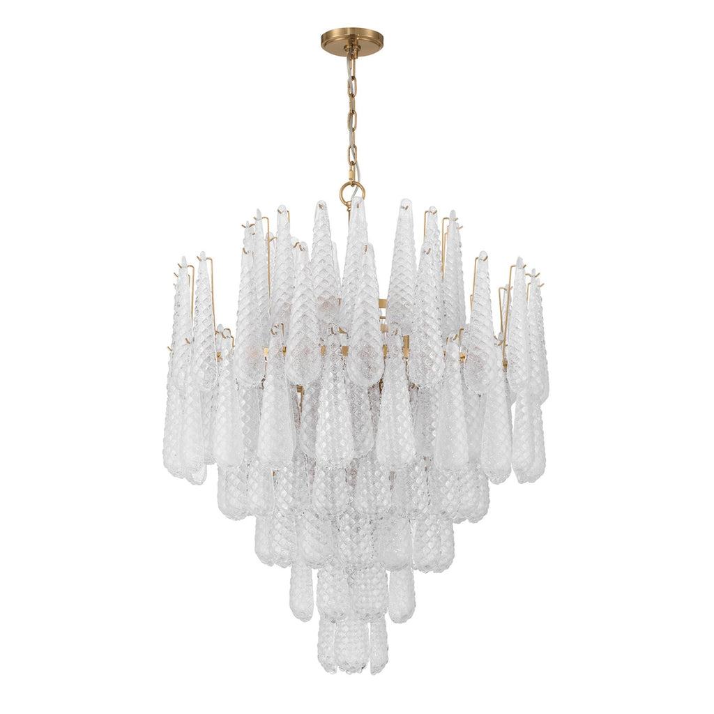 Ollie 33.25'' Aged Brass Chandelier Clear 33.25"W x 40.75"H x 33.25"D