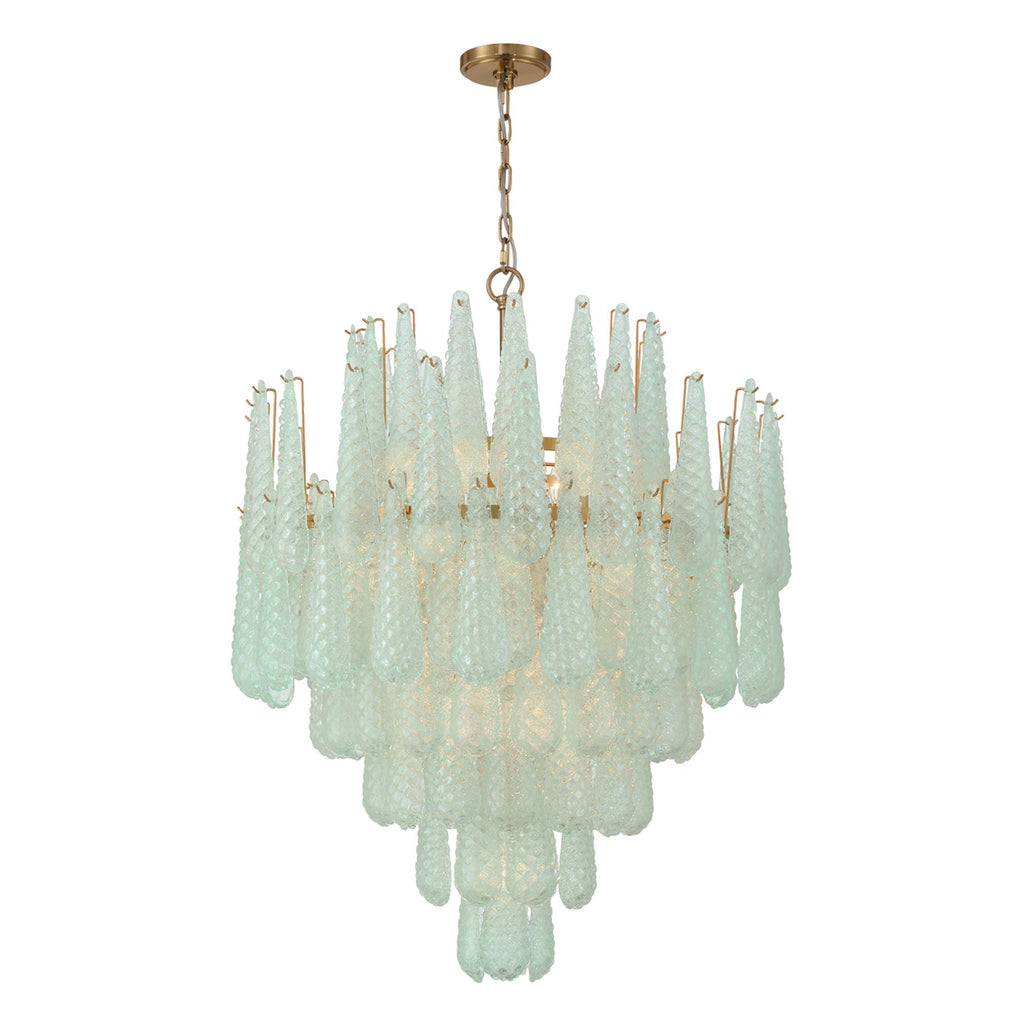 Ollie 33.25'' Aged Brass Chandelier Green 33.25"W x 40.75"H x 33.25"D
