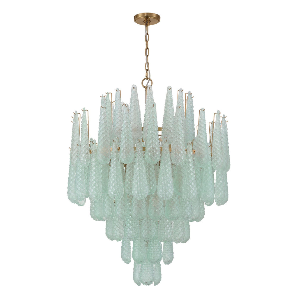 Ollie 33.25'' Aged Brass Chandelier Green 33.25"W x 40.75"H x 33.25"D