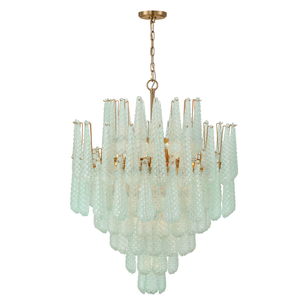 Ollie 33.25'' Aged Brass Chandelier Green 33.25"W x 40.75"H x 33.25"D