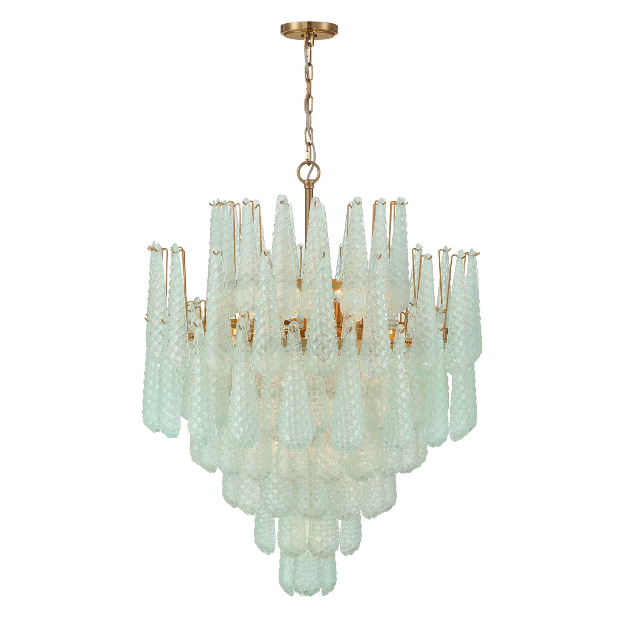 Ollie 33.25'' Aged Brass Chandelier Green 33.25"W x 40.75"H x 33.25"D