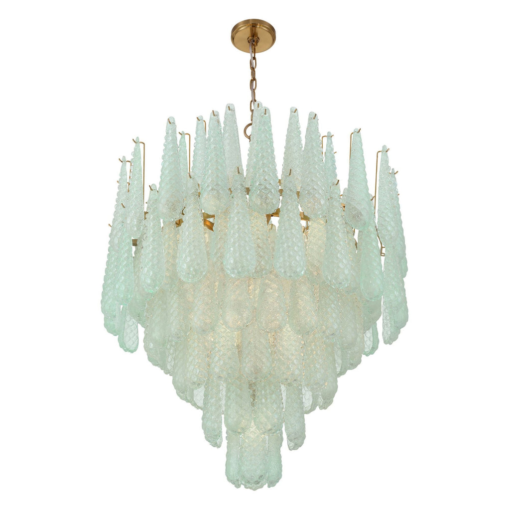 Ollie 33.25'' Aged Brass Chandelier Green 33.25"W x 40.75"H x 33.25"D