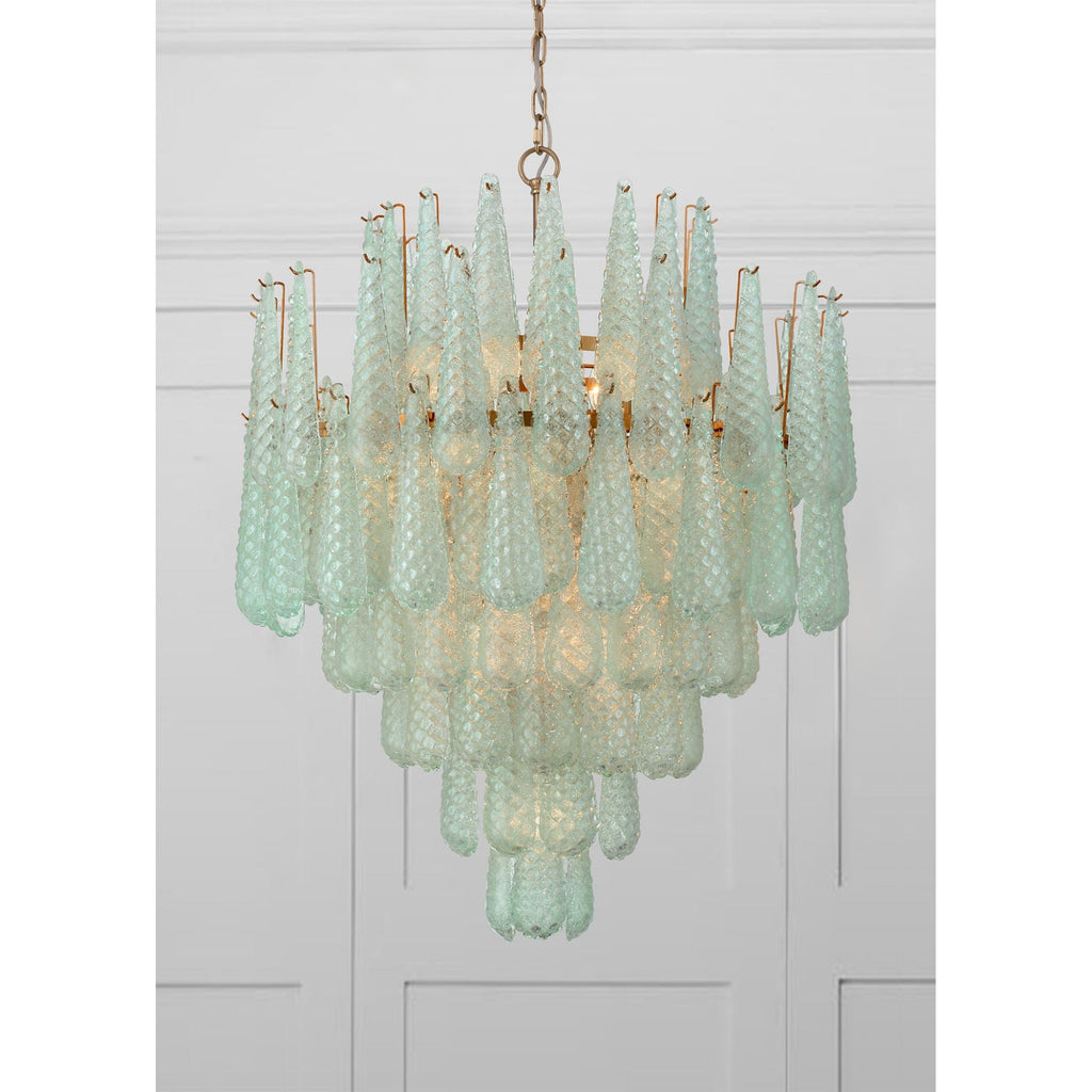 Ollie 33.25'' Aged Brass Chandelier Green 33.25"W x 40.75"H x 33.25"D