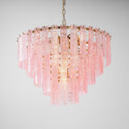 Opalora Pink Glass Chandelier
