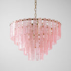 Opalora Pink Glass Chandelier