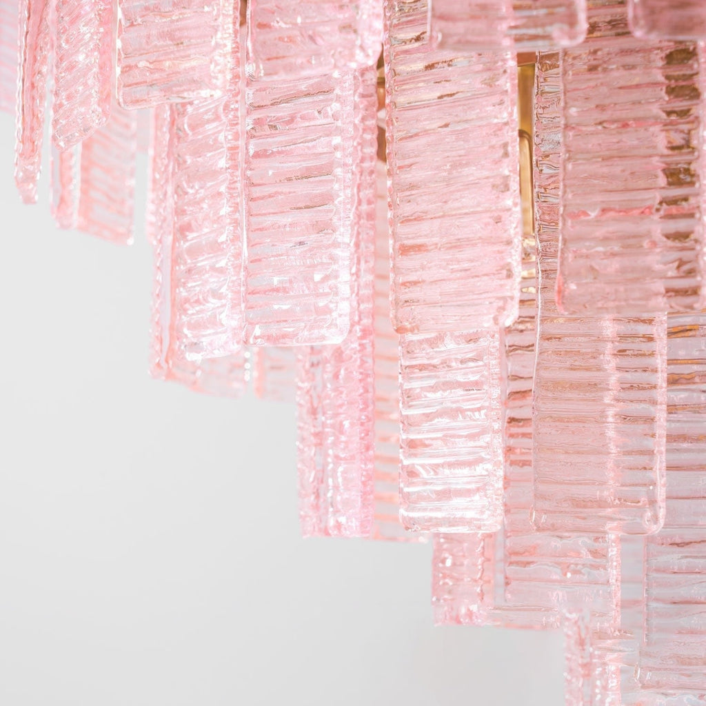 Opalora Pink Glass Chandelier