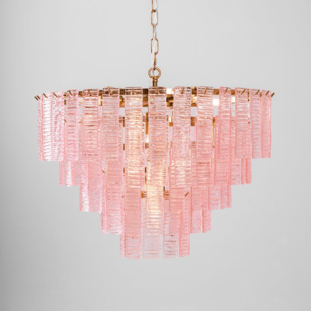 Opalora Pink Glass Chandelier
