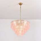 Opalora Pink Glass Chandelier