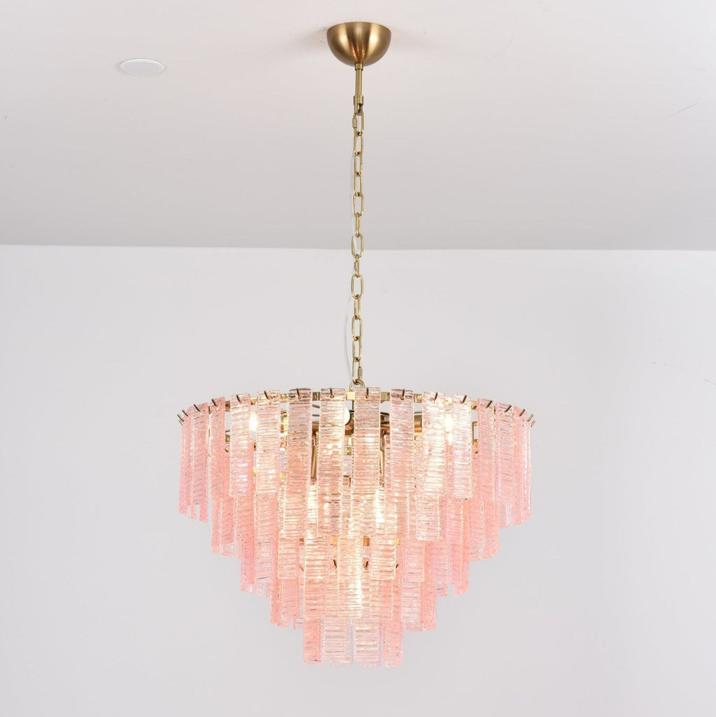 Opalora Pink Glass Chandelier