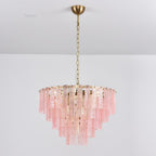 Opalora Pink Glass Chandelier
