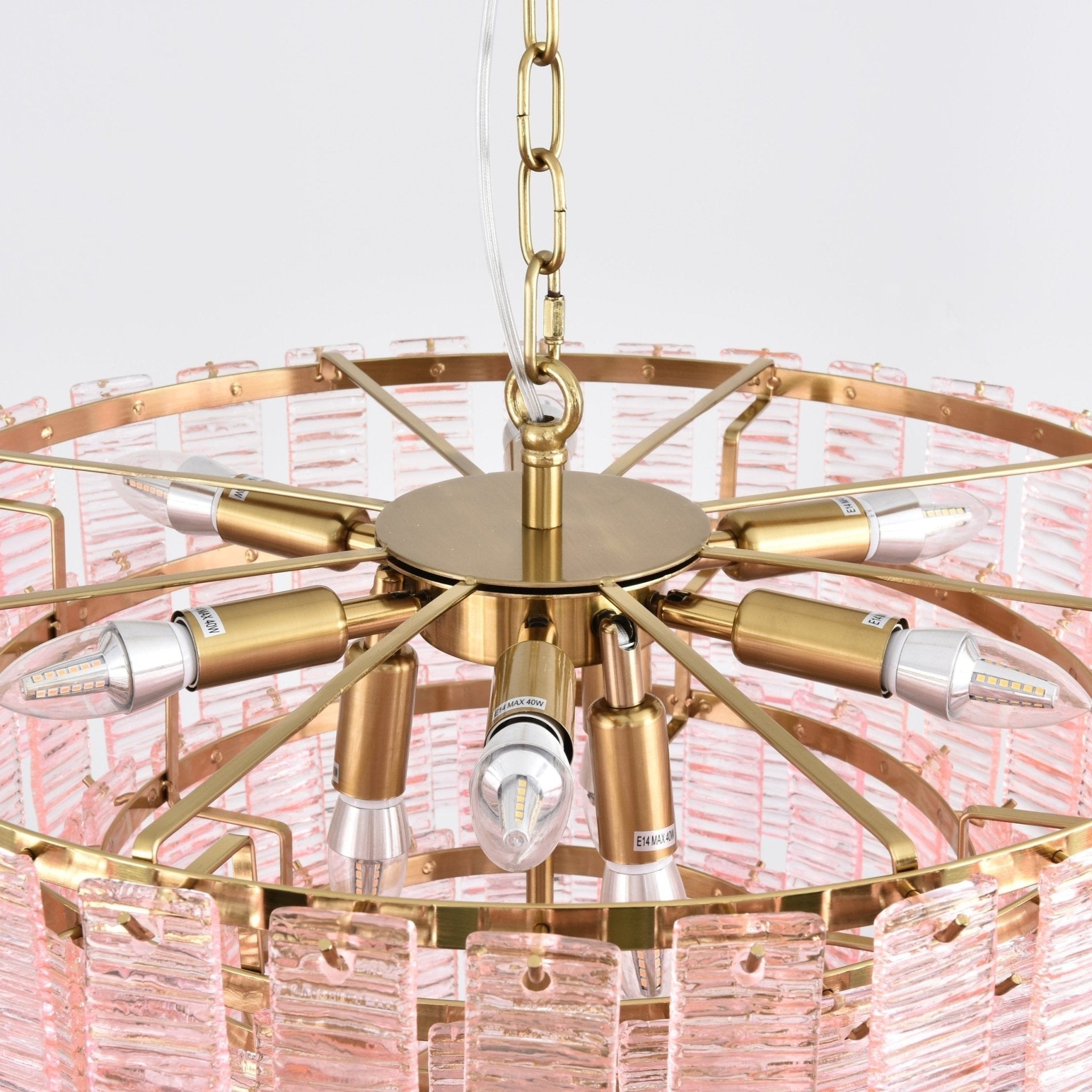 Opalora Pink Glass Chandelier