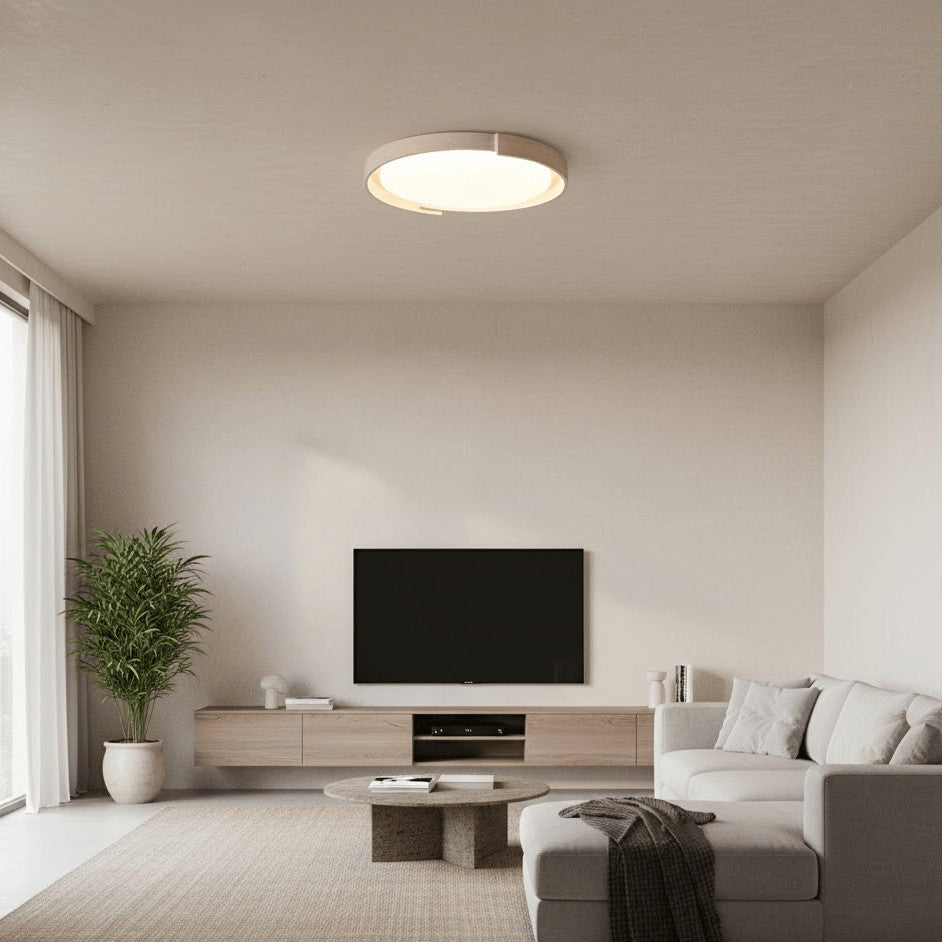 Orvella Travertine Halo Ceiling Light