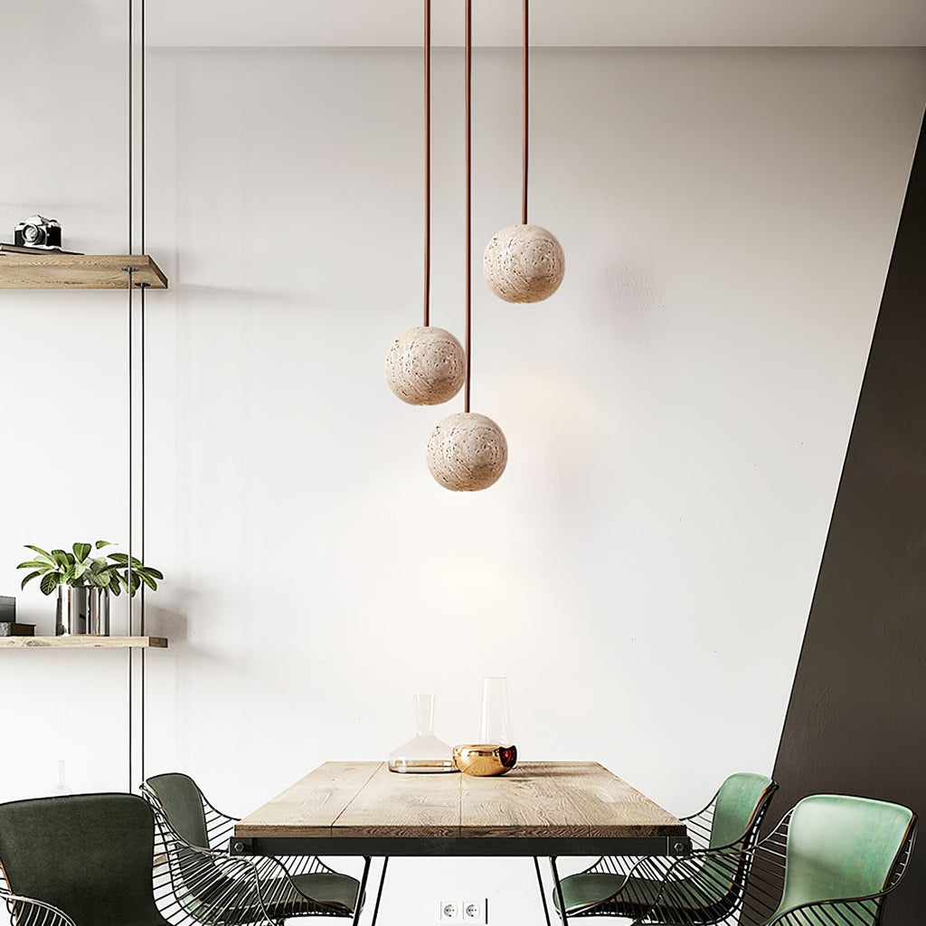Orvella Travertine Sphere Pendant