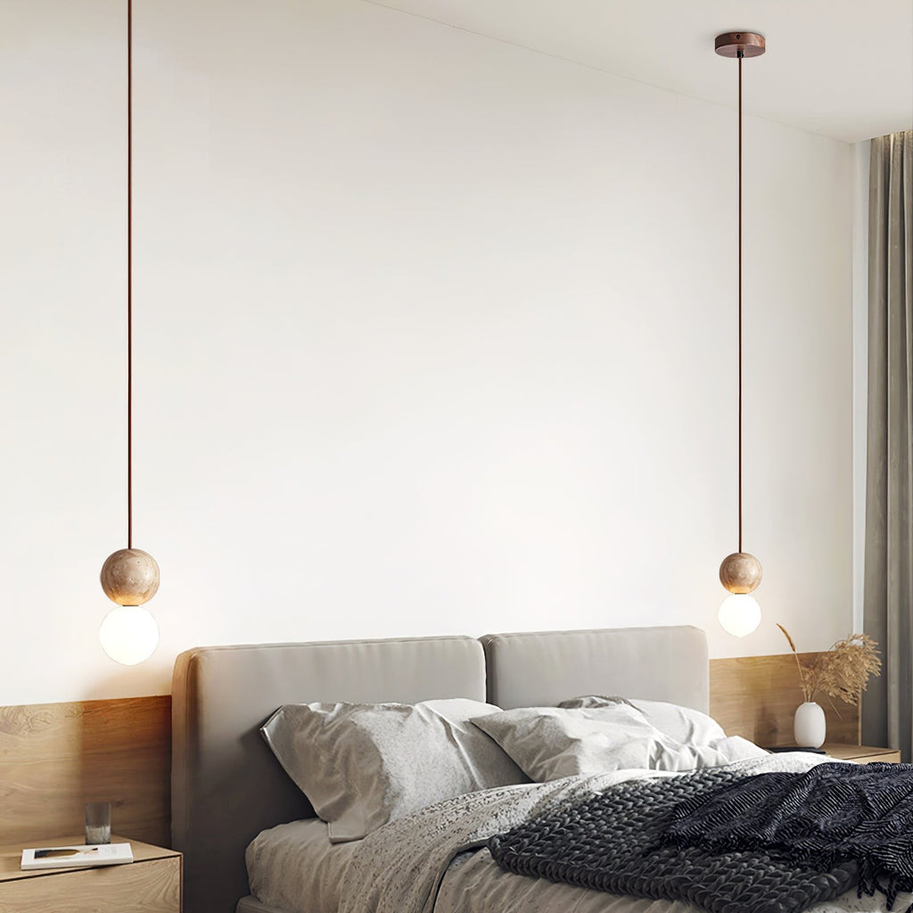 Orvella Travertine Sphere Pendant