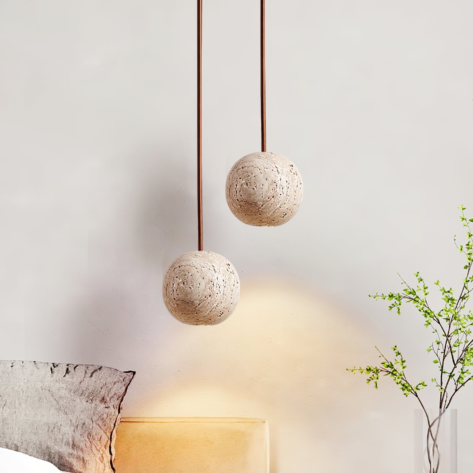 Orvella Travertine Sphere Pendant