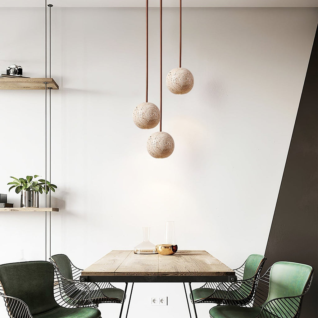 Orvella Travertine Sphere Pendant