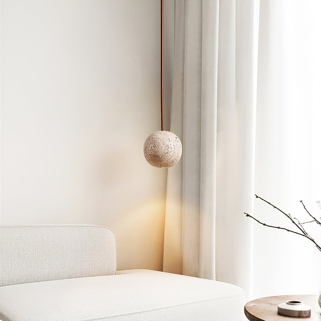 Orvella Travertine Sphere Pendant